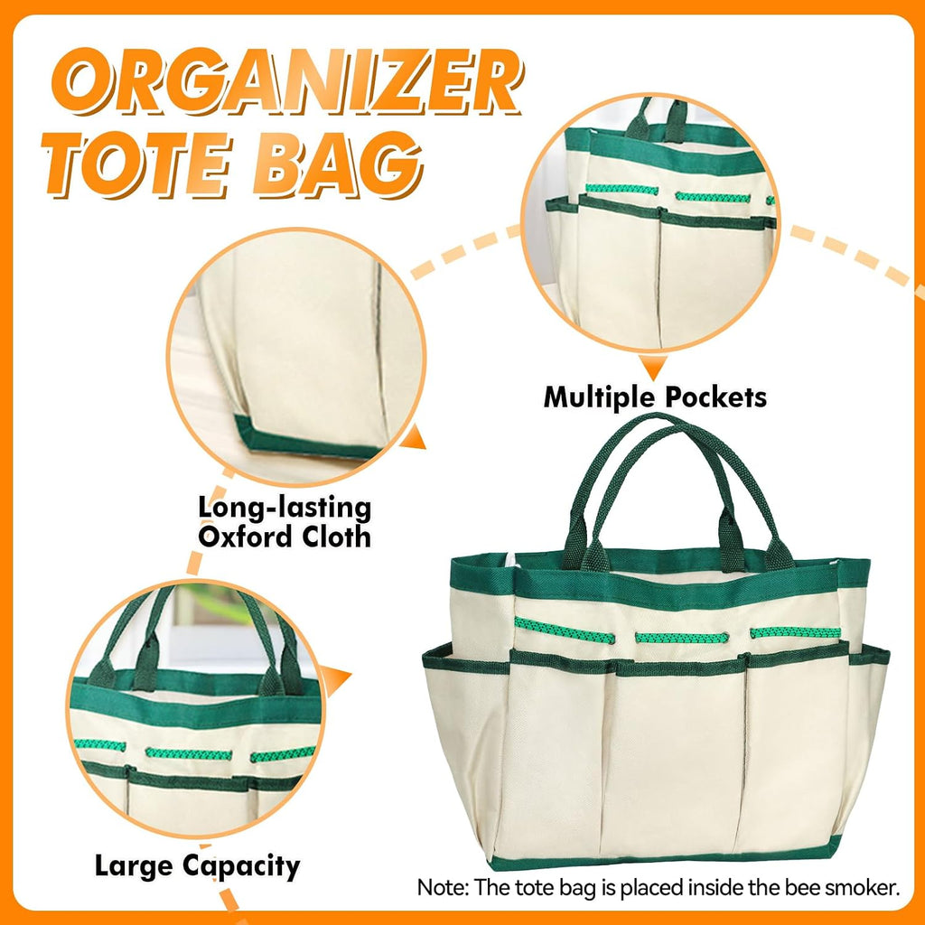 BeeCastle 14 Pcs Beekeeping Tools Starter Kit, Bee Keeping Supplies-All Bee Hive Tools Kit with Organizer Tote and