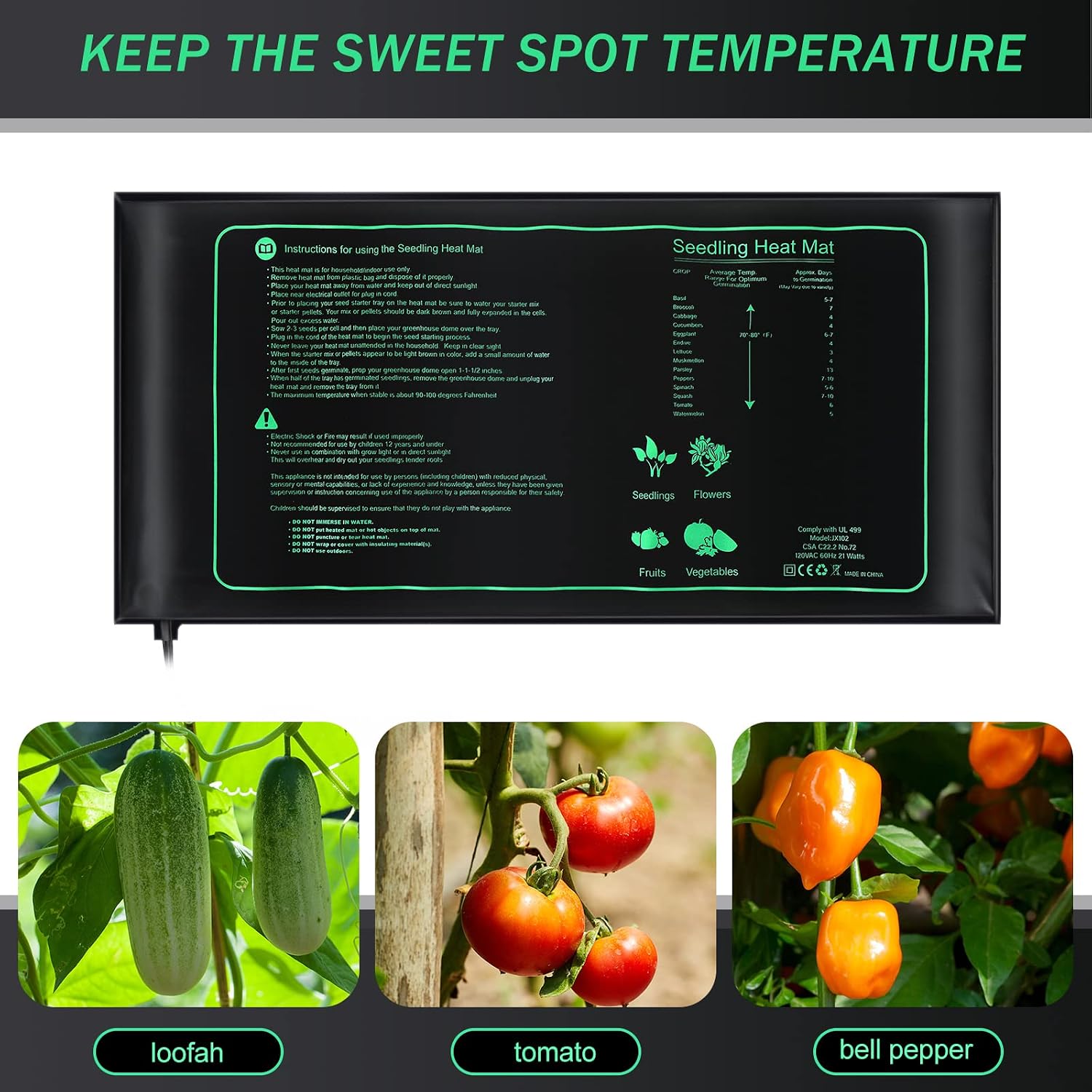 4 Pack Seedling Heat Mat Heating Mat for Seedlings Grow Mats Waterproof Hydroponic Heating Pad Heat Plant Heating Mat