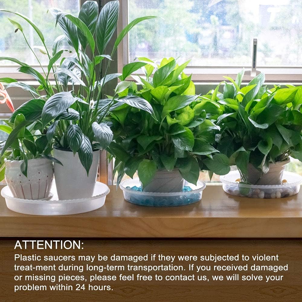 MUDEELA 18 Pack of 12 inch & 10 inch & 8 inch Plant Saucers, Durable Plant Trays for Indoors Outdoors, Clear Plastic