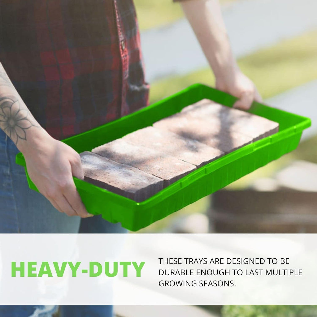 1020 Seed Starting Trays, Plant Tray, Microgreens Growing Trays, Plastic Seed Trays, Reusable Seedling Tray, 5-Pack