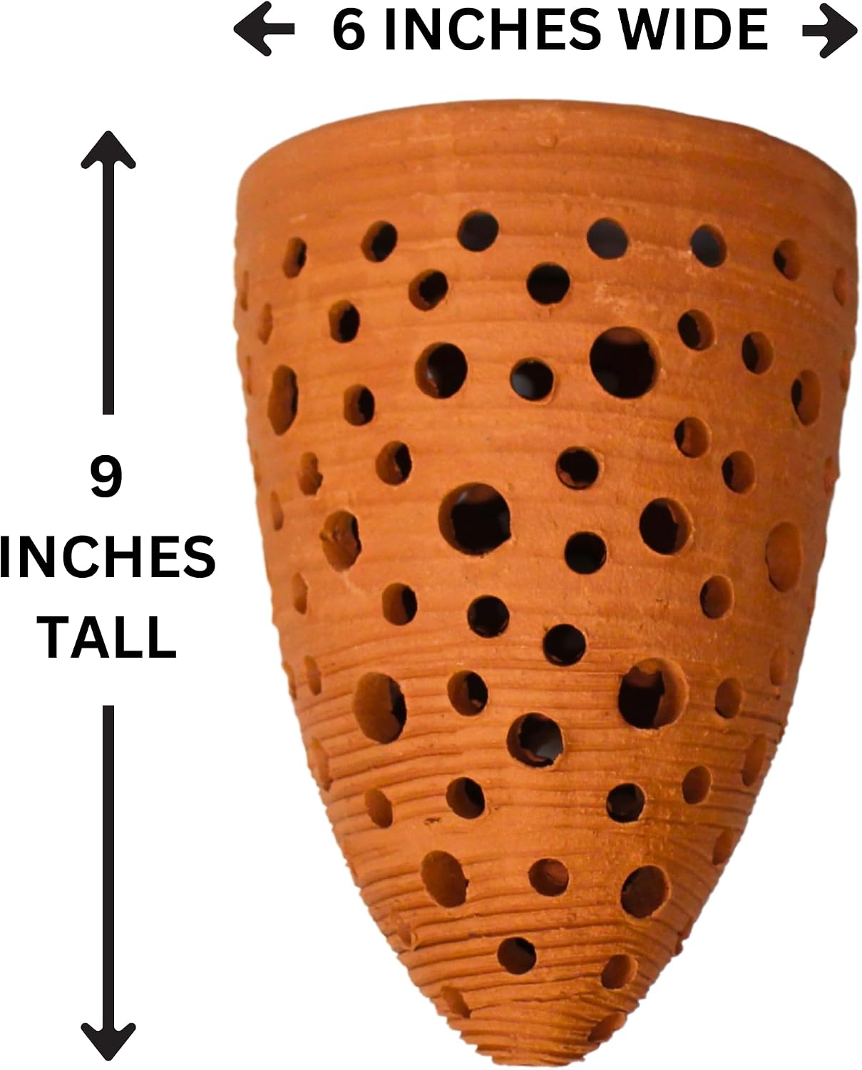Terracotta Rocket Shaped Orchid Pot with Holes for Small Plants, Hanging Clay Orchid Planters for Outdoors