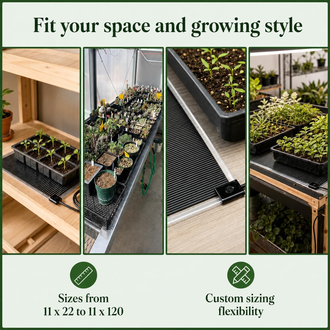 Seedling Heat Mat 11 in x 36 in, Even Heating, Water-Resistant Pad | Made in USA, Seed Starting, Helps Warms 10-20°F