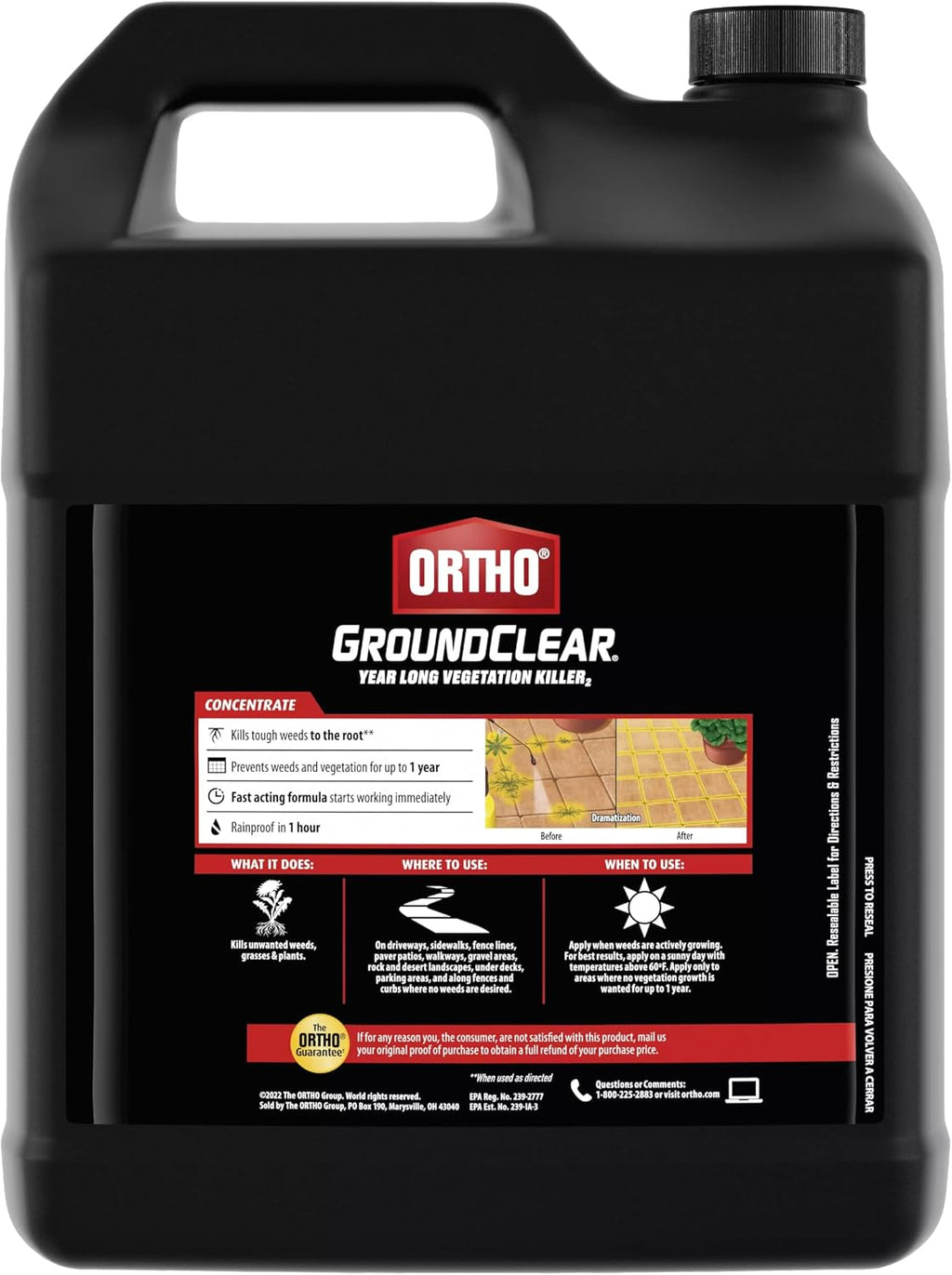 Ortho GroundClear Year Long Vegetation Killer2 Concentrate, 2 gal. | Weed Killer Concentrate, Kills and Prevents Weeds