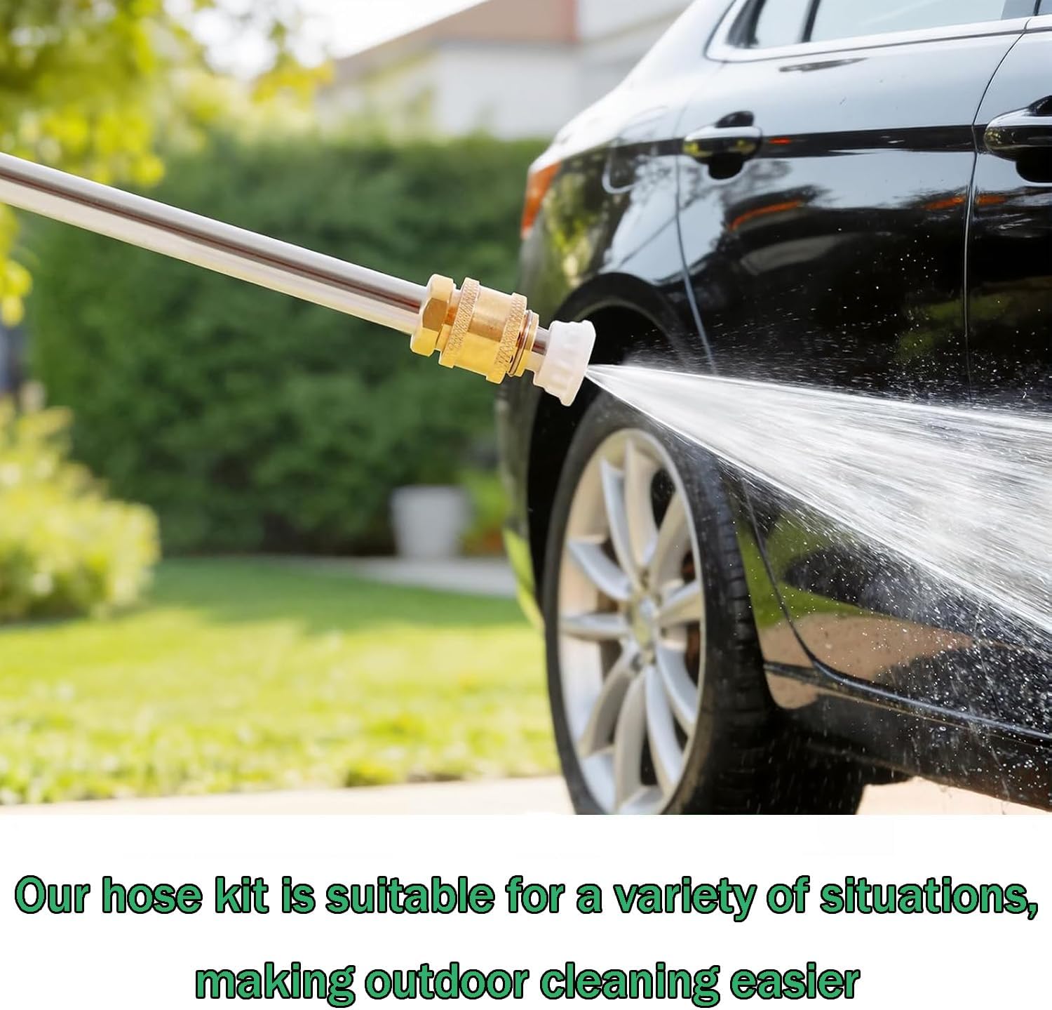 2026 Upgraded Jet Nozzle Power Washer for Garden Hose Cleaning Wand Set | with 3 Interchangeable Nozzles for Car