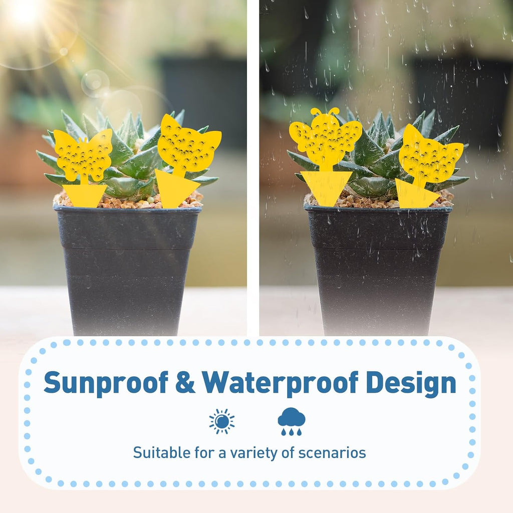 96 Pack Fruit Fly Traps for Indoor Outdoor, 3 Shapes Yellow Sticky Bug Traps, Double-Side Fungus Gnat Killer for