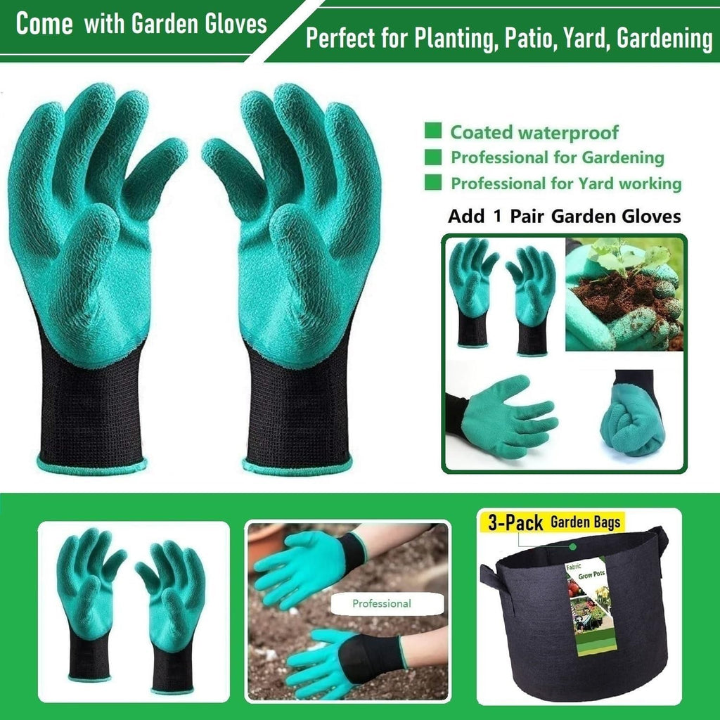 3-Pack 75 Gallon Thickened Plant Grow Bags Large (34x20 in) Heavy Duty Garden Bag Fabric Plant Pots for Tomato,Potato