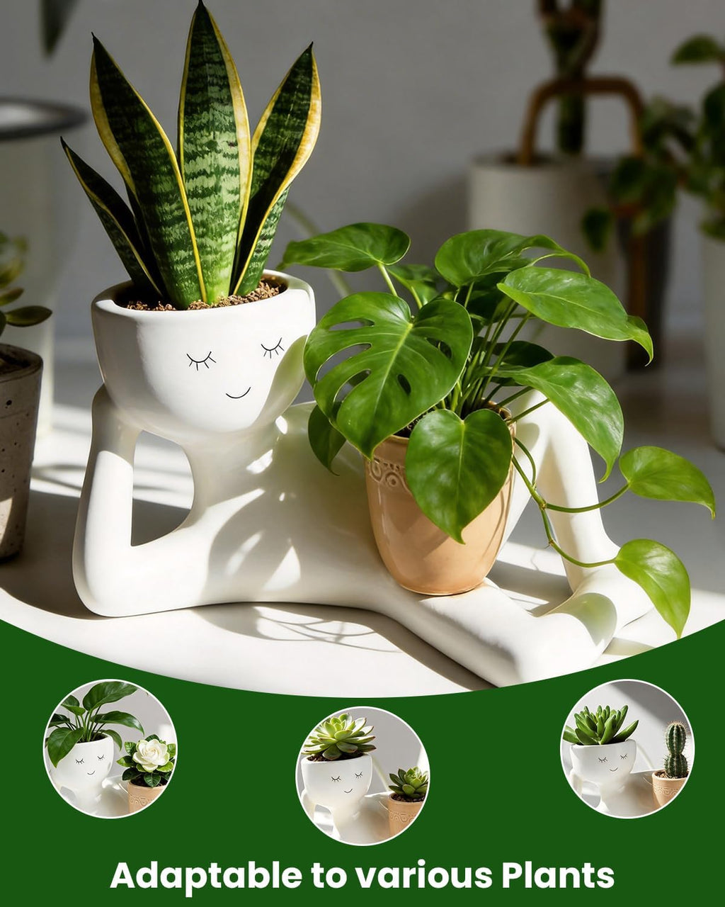 Funny Planters Pots Head Funny Cute Succulent Plant Pots Face Head Planter Unique Bathroom Planters Lazy Guy Little