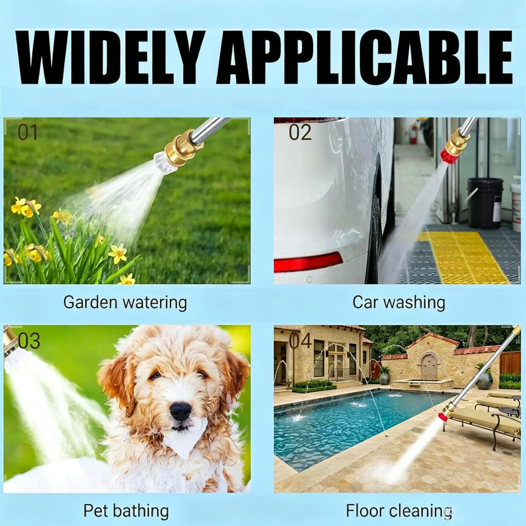 2026 Upgraded Jet Nozzle Power Washer for Garden Hose Cleaning Wand Set | with 3 Interchangeable Nozzles for Car