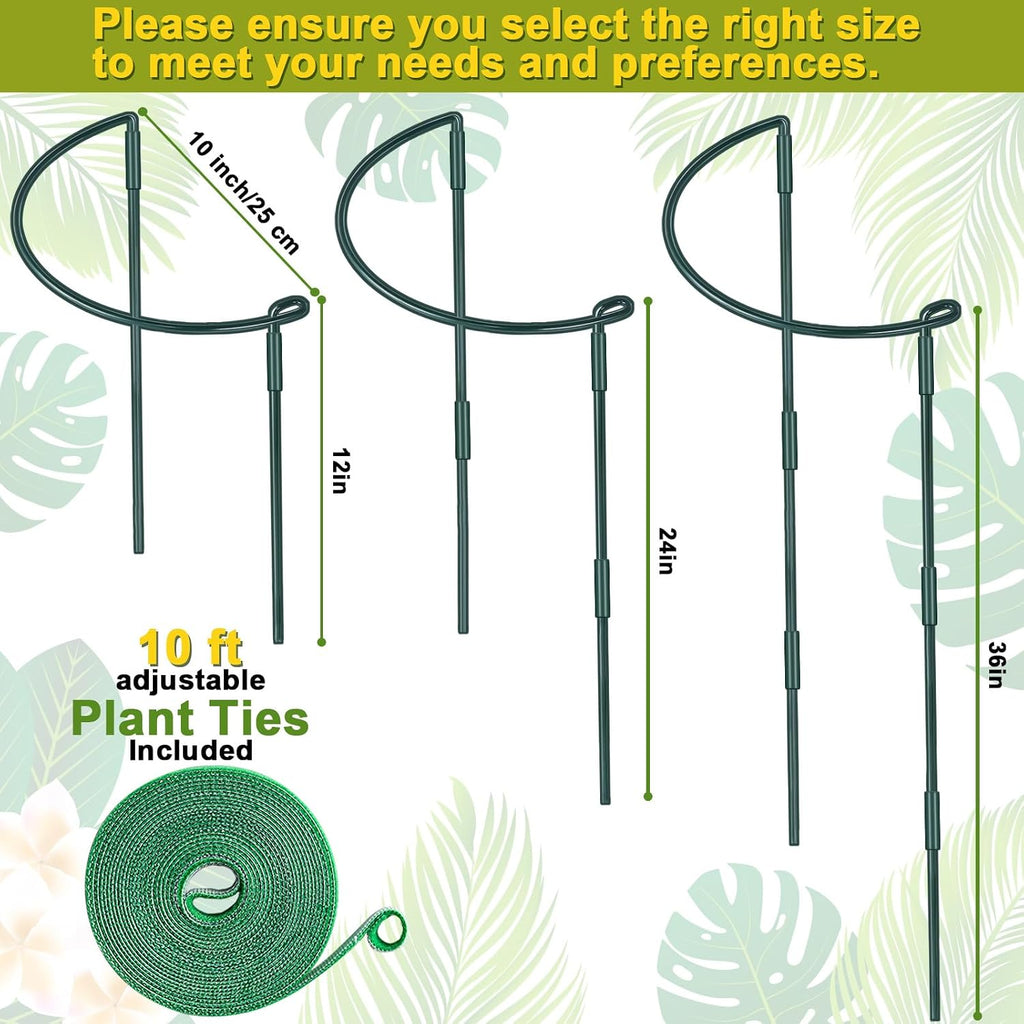 HiGift 4 Pack Height Adjustable Metal Plant Support (36" H or 24" H or 12" H), Heavy Duty Peony Cages and Supports