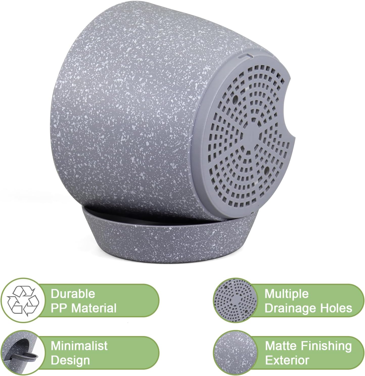 WSMKSZ 12 inch Large Self Watering Pots, Planter, Plant Pots with Mesh Drainage Holes for Indoor Outdoor House Plants