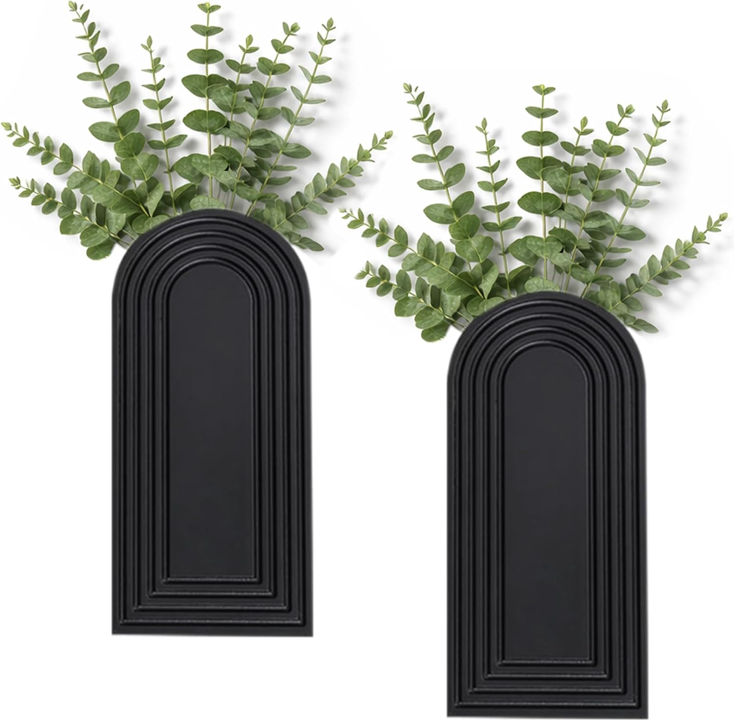 Wooden Wall Planter Vase Set of 2 - Natural Wood Wall Vases for Flowers & Decor - Wall Decor Farmhouse Walls Art for