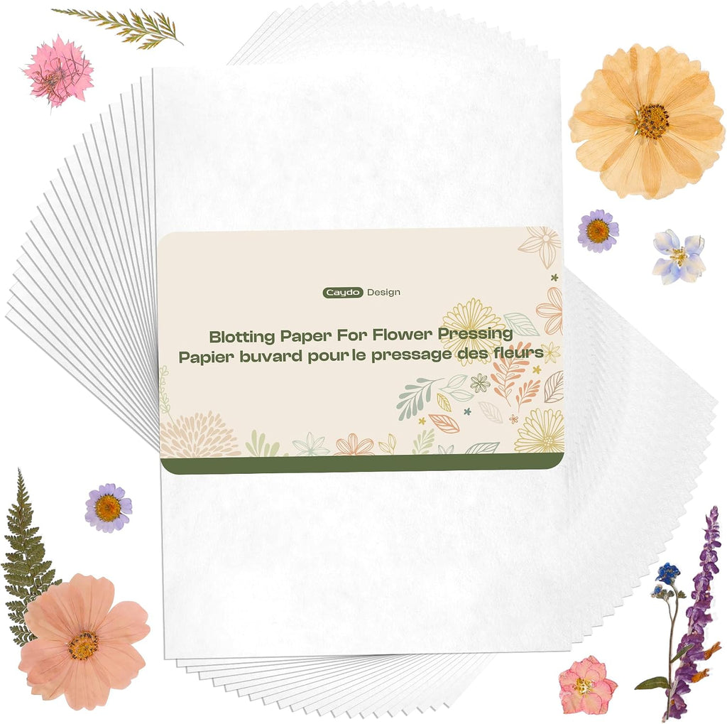 Caydo 22pcs Large 11.8 x 8.26 Inch Blotting Paper for Flower Press, Highly Absorbent and Reusable Blotter Papers for Pressing Flower & Herbarium Herbs,Simply Cutting Blotter Sheets for Craft Supplies