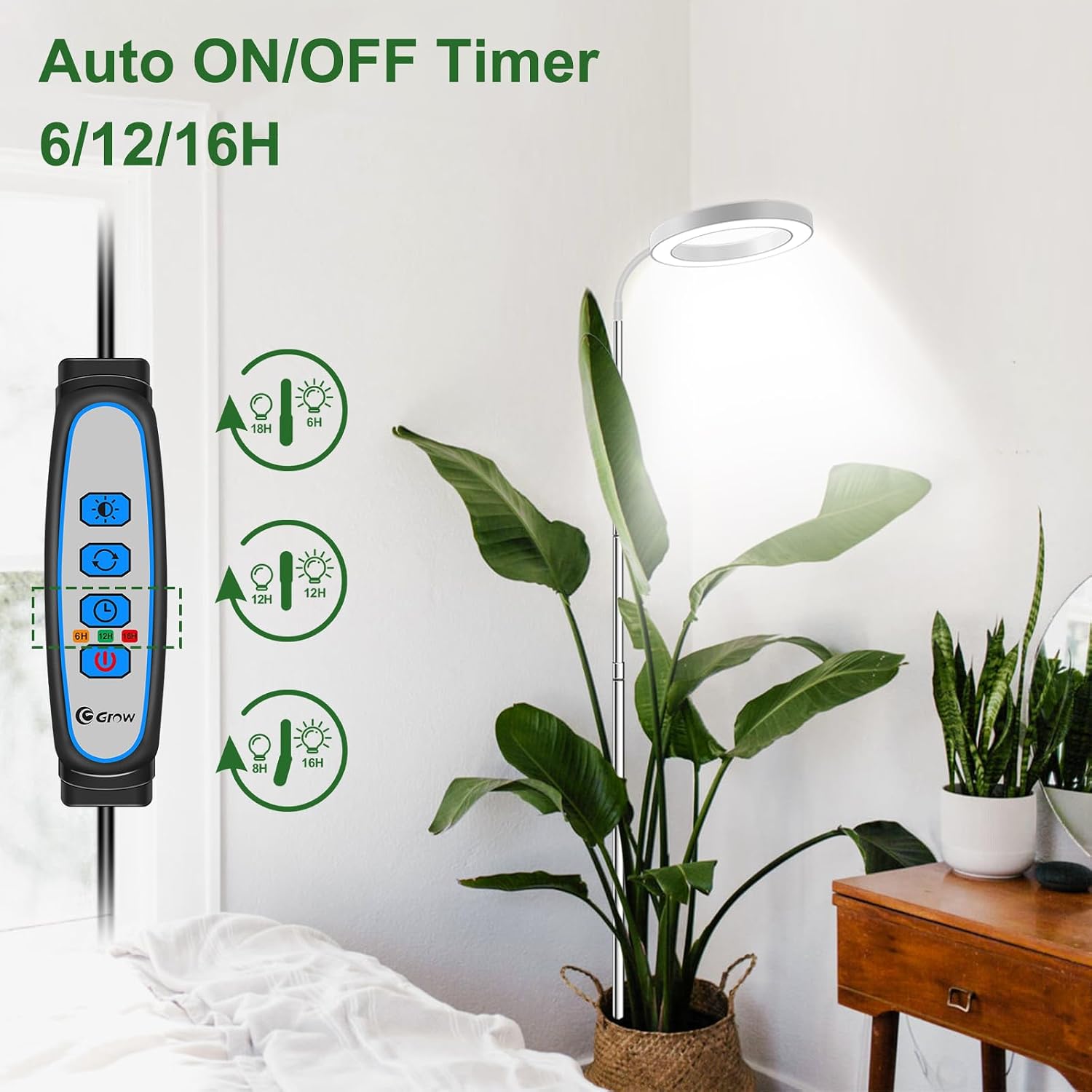 Grow Lights for Indoor Plants Full Spectrum, 80 LEDs Grow Light | 65in Plant Lights for Indoor Growing with