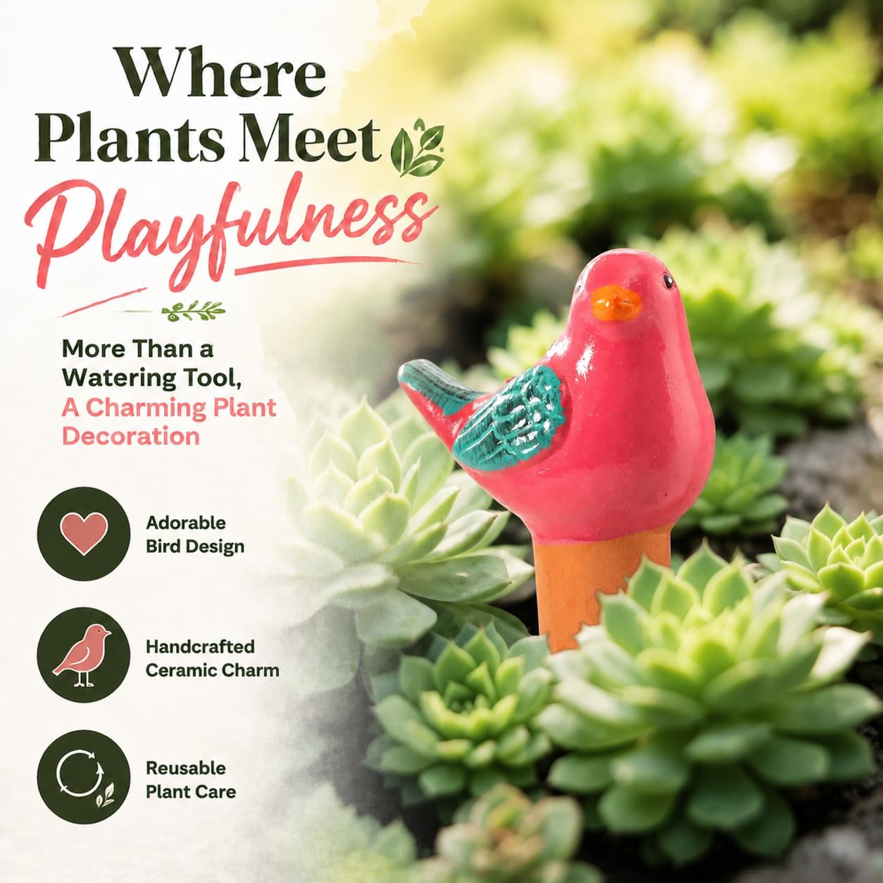 SURE YUESI 4PCS Self Watering Globes, Automatic Terracotta Watering Bulbs - Watering Spikes, Vacation Plant Watering