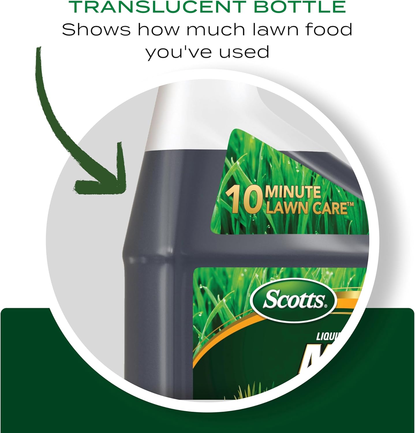 Scotts Liquid Green Max Lawn Food, 32 fl. oz. | Liquid Lawn Fertilizer and Iron Supplement, For Any Grass Type, 29-0-0