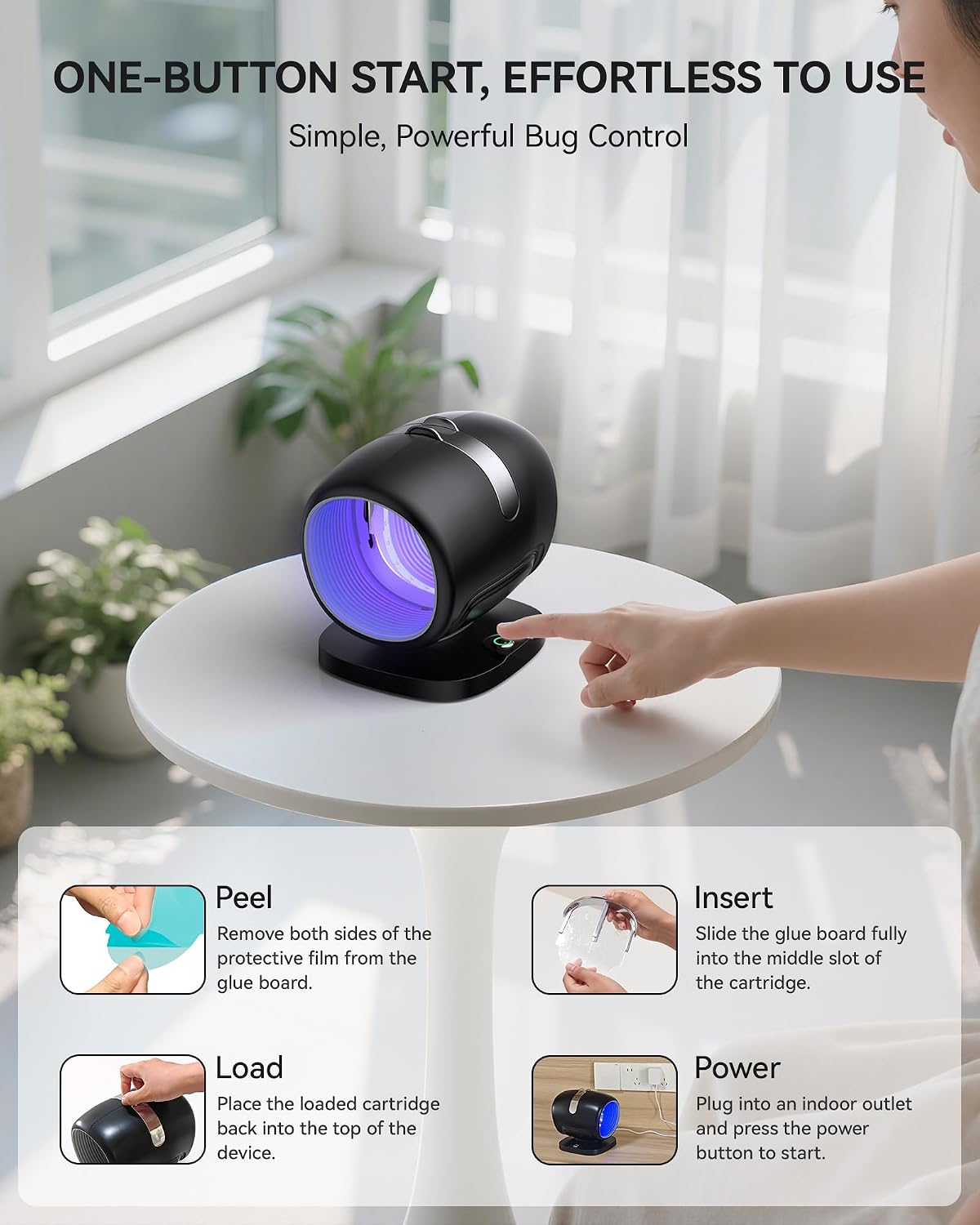 Fruit Fly Traps for Indoors, Fly Trap Indoor Gnat Traps for Mosquitos, Gnats, Moths, Fruit Flies, Bug Catcher Bug Light