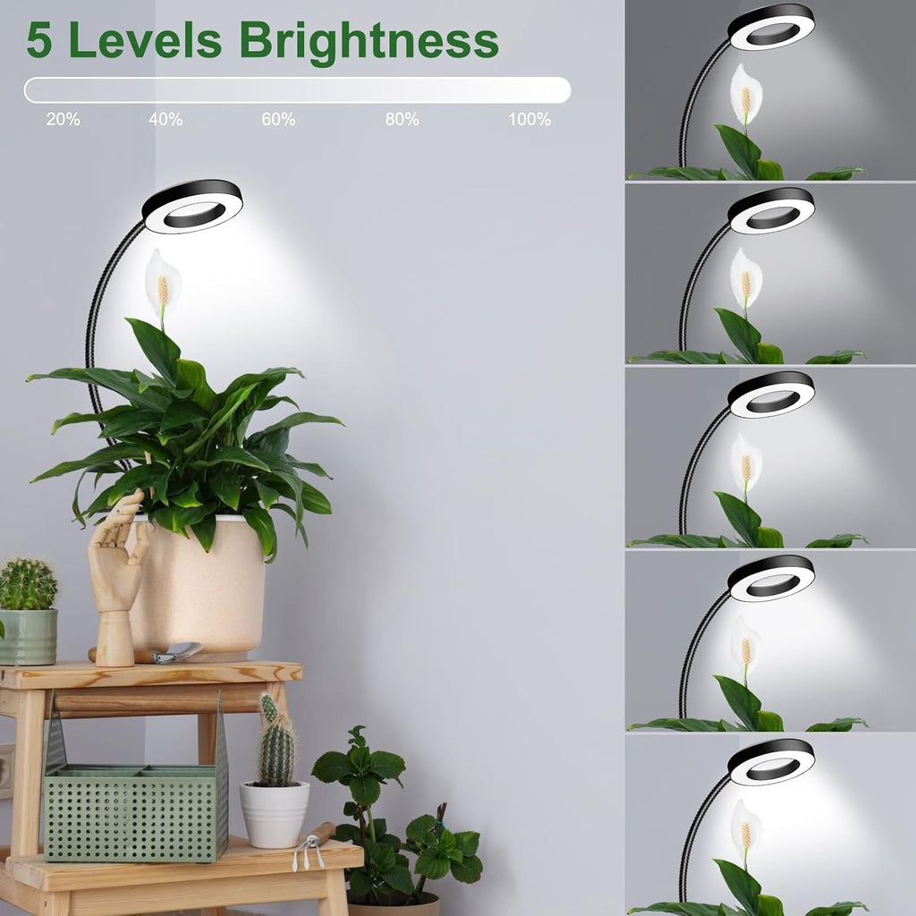 2 in 1 Grow Lights for Indoor Plants, 3 Colors 48 LEDs Plant Lights | 360° Gooseneck Clip on grow light, Full Spectrum