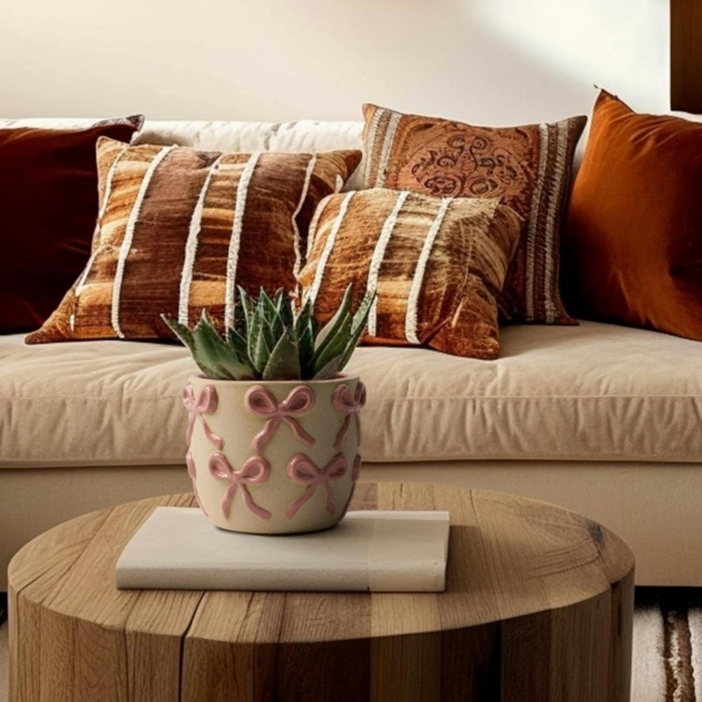 Ceramic Flower Pots for Indoor and Outdoor Plants, Succulent Orchid Round Clay and Terracotta Planter for Garden Home