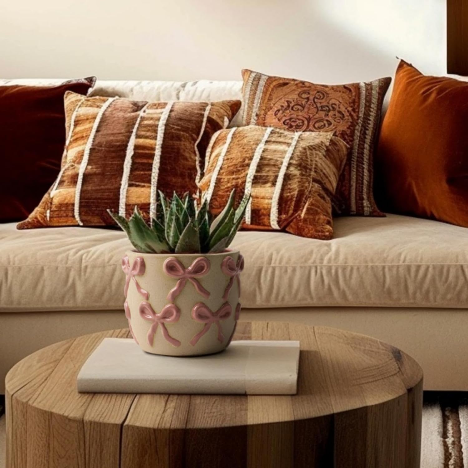Ceramic Flower Pots for Indoor and Outdoor Plants, Succulent Orchid Round Clay and Terracotta Planter for Garden Home