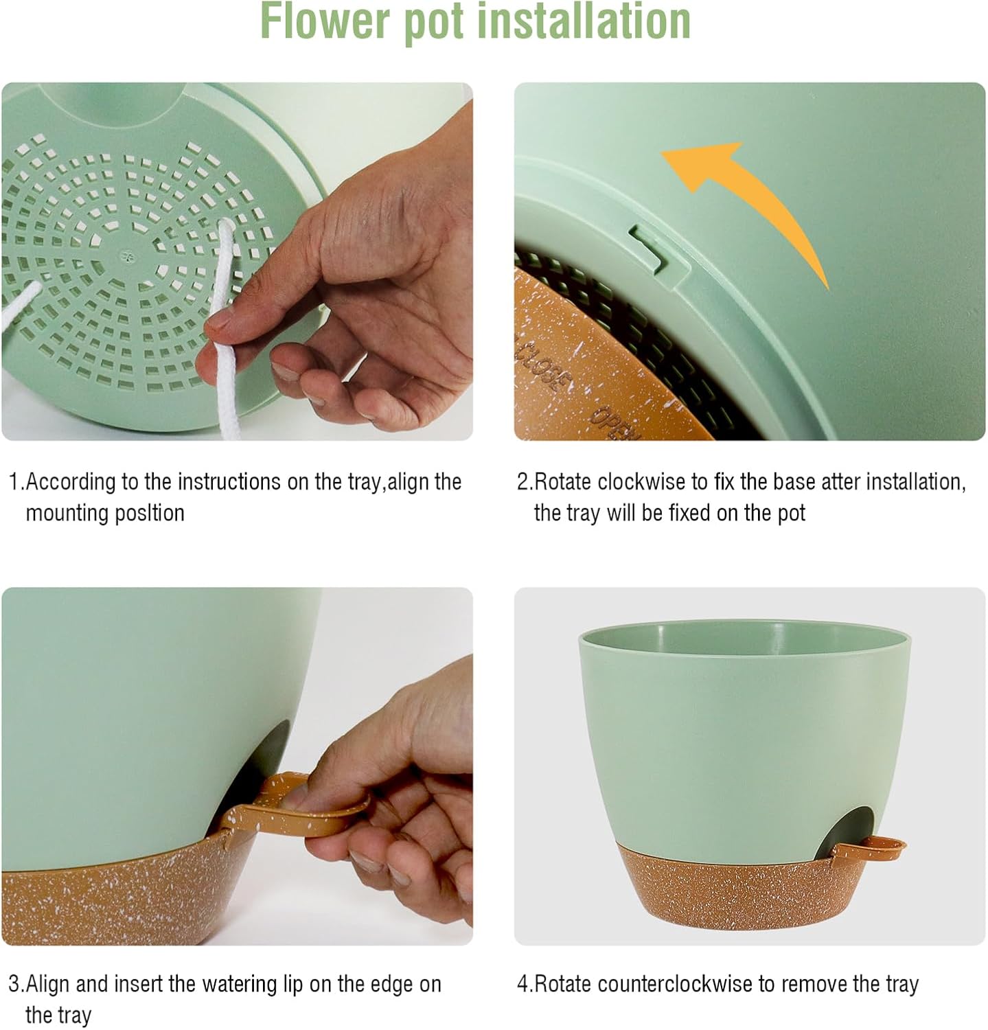 WSMKSZ Big Self Watering Pots 12/10/9 inch, Planter, Plant Pots with Mesh Drainage Holes for Indoor Outdoor Garden