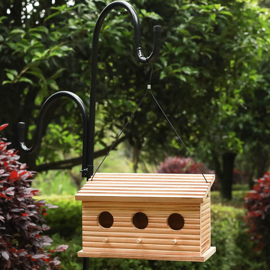 Bird Houses for Outside,Outdoor Bird House Room for 3 Bird Families 3 Hole Bluebird Finch Cardinals Hanging Birdhouse