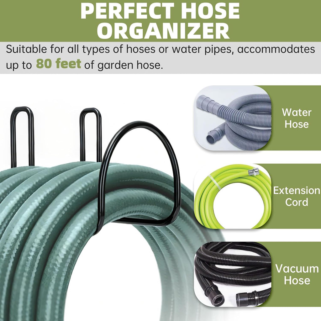 Garden Hose Holder - Heavy Duty Hose Hanger Wall Mounted Water Hose Holder | For retractable and flexible hoses, for