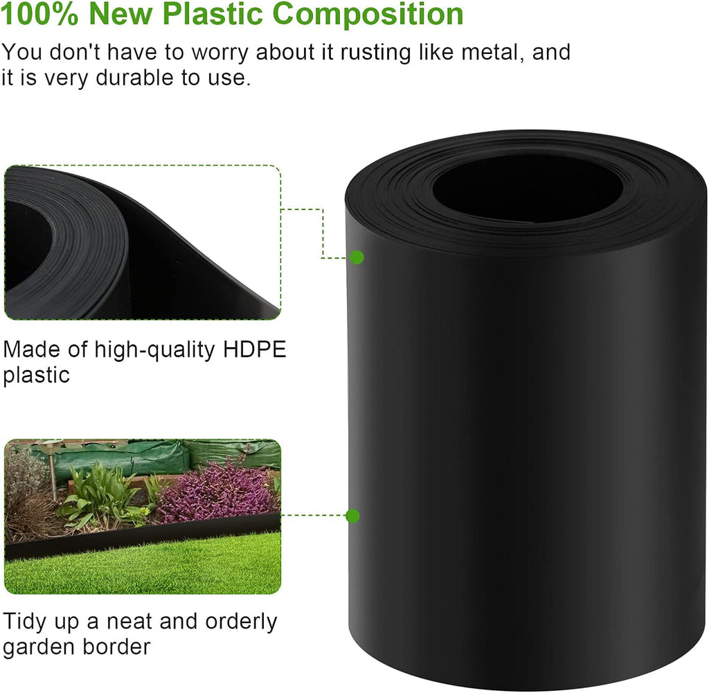 12 Gauge 40 Feet Grass Weed Barrier Landscape Edging 10 inch Depth Flexible Border Roll Lawn Landscape Garden Edging