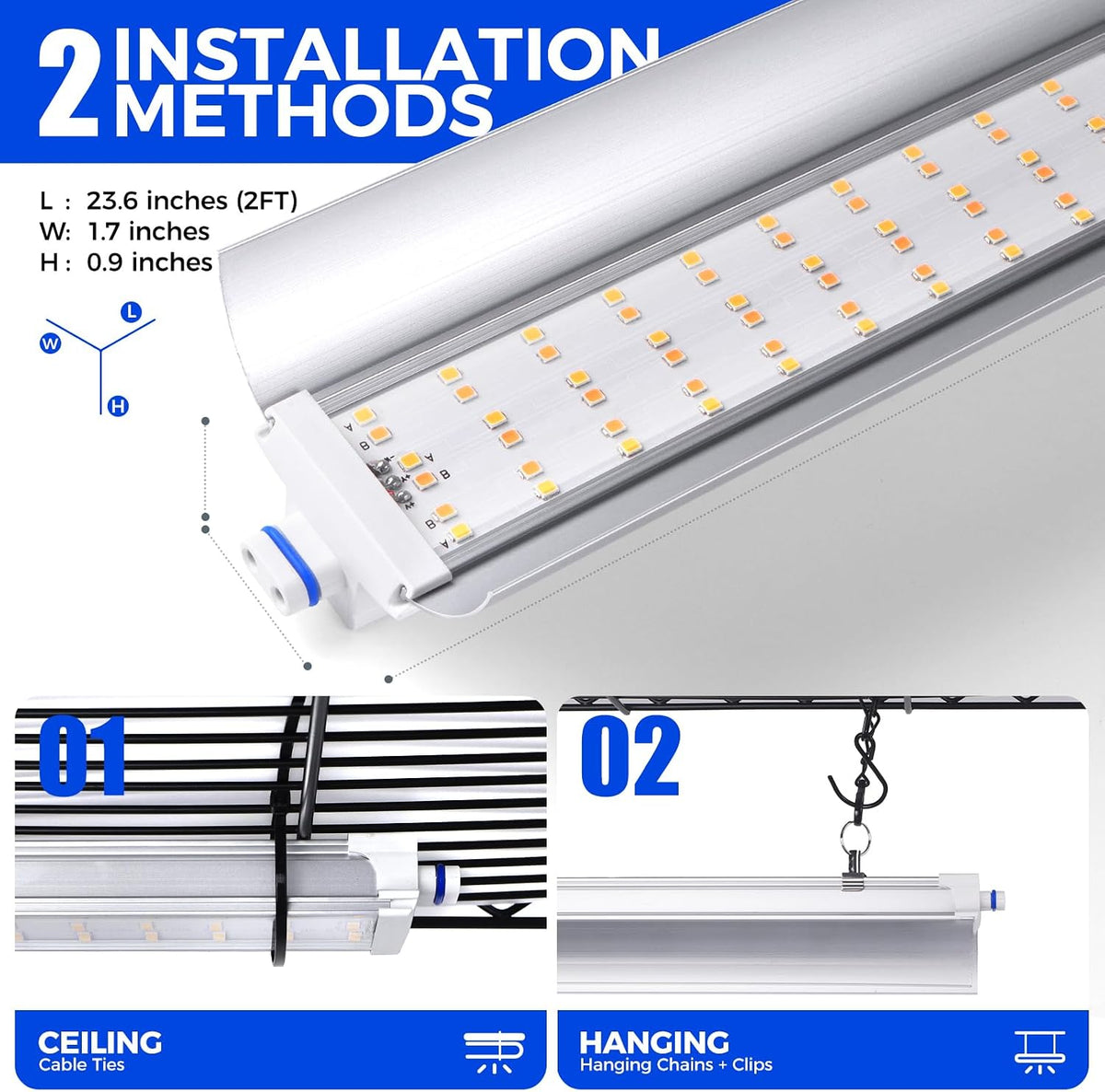 Barrina CX2Z Indoor Greenhouse with Grow Light, 6-Tier 150W, 29.5x13.8x71IN | 5PCS 2FT Full Spectrum Plant Lights, 3