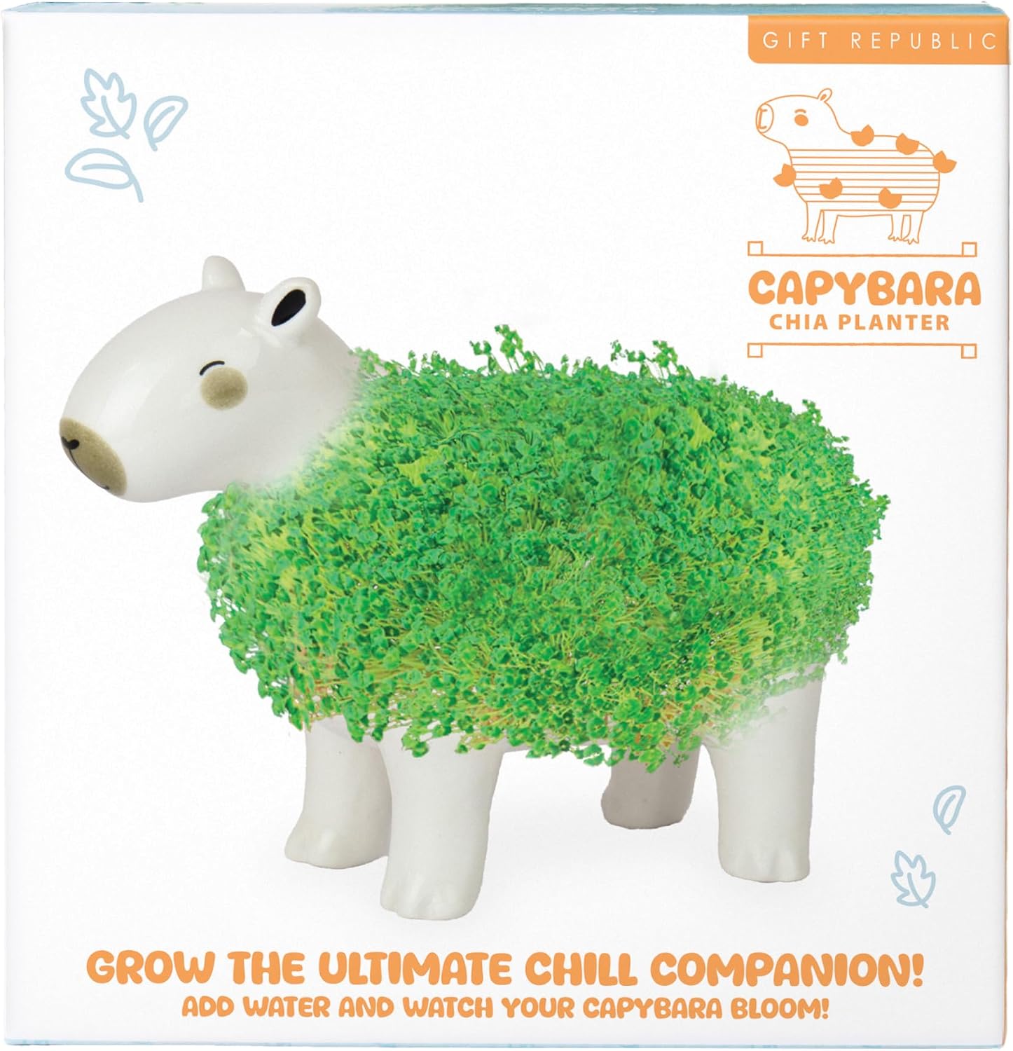 Gift Republic Capybara Chia Planter Desktop Sprouting Chia Animal Fun Grow Kit