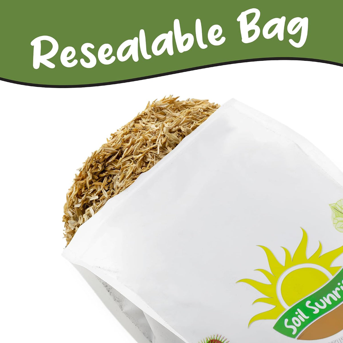 Soil Sunrise Organic Horticultural Grade Rice Hulls (8 Quarts) All-Natural Soil Amendment for Houseplants, Gardening