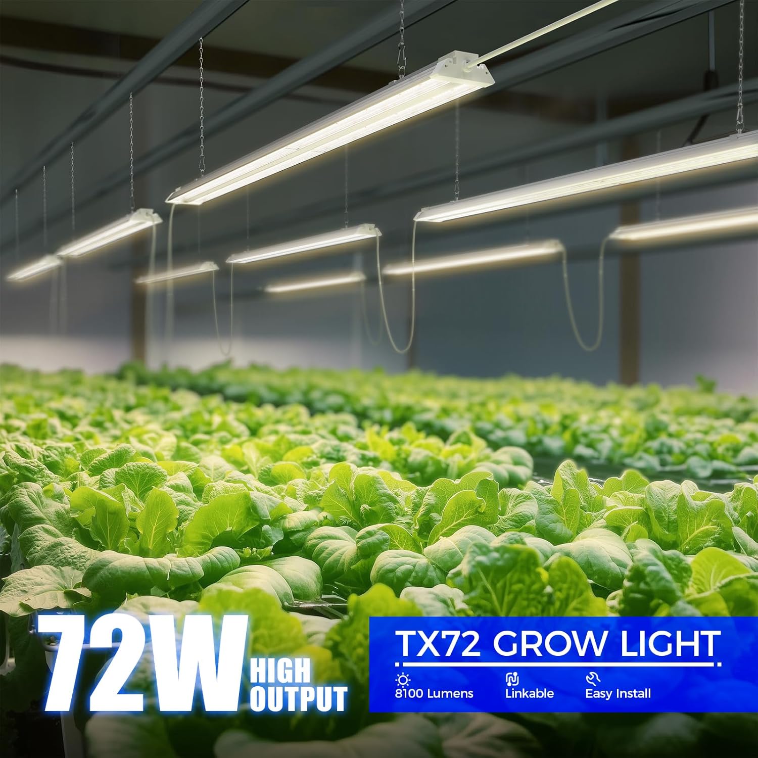 Barrina TX72 4FT LED Grow Light, 72W(500W Equivalent), Full Spectrum 1 Pack | Full Spectrum with 660nm IR LED, High