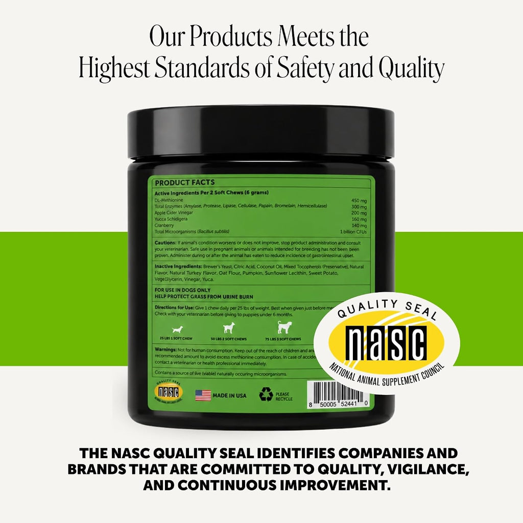 Grass Green Dog Urine Neutralizer for Lawns - Stops Yellow Burn Spots & Brown Grass - Lawn Saver Supplement with