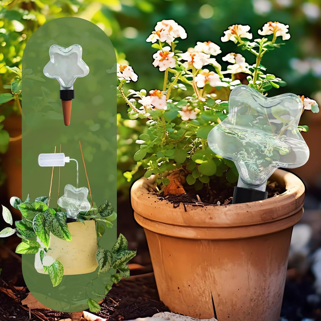 Star-Shaped 7.04oz/200ml Plant Watering Globes - 6 Self Watering Globes for Outdoor ＆ Indoor Plants