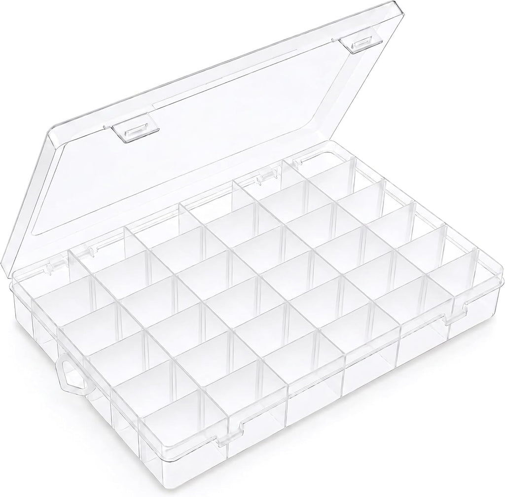 Bead Organizer Storage 36 Grid Jewelry Tackle Craft Box Adjustable Dividers