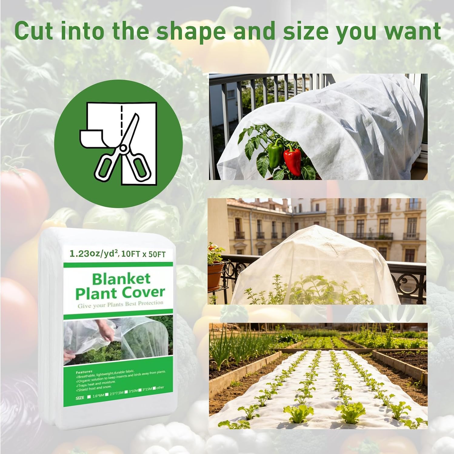 2 Pack Plant Covers Freeze Protection 10ft x 33ft Frost Cloth Plant Cover | Blanket for Outdoor Plants Winter or