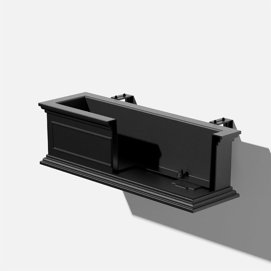Veradek Brixton Series Plastic Railing Planter - Rectangular Planter for Outdoor Deck/Balcony | Crack-Resistant with