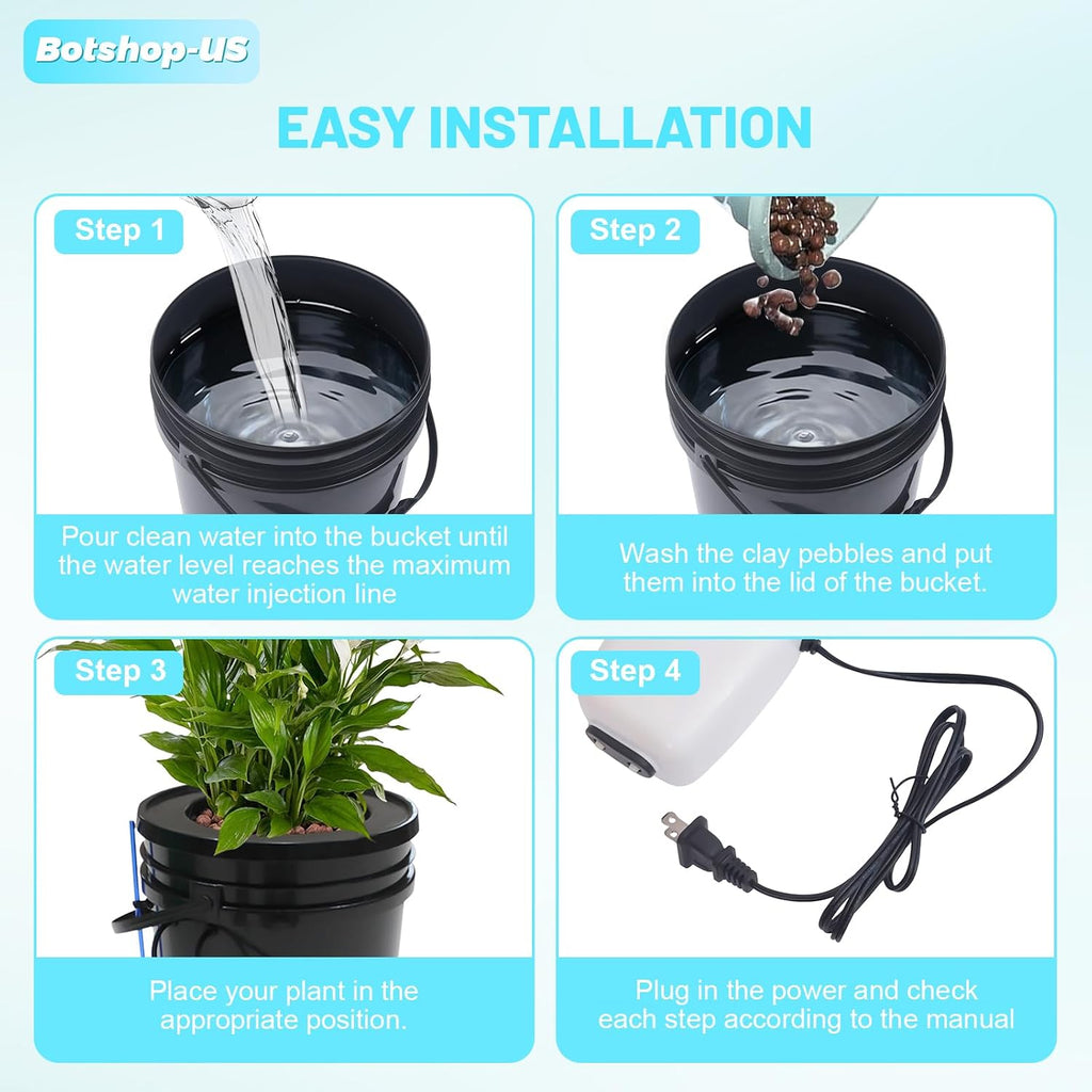 Hydroponics Growing System Kit 5-Gallon Deep Water Culture Recirculating Drip Grow System Indoor Garden Grow System