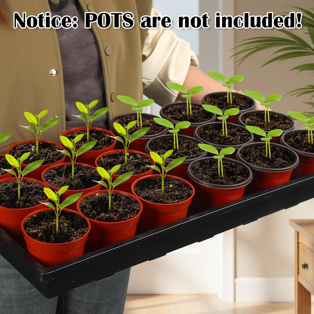 RooTrimmer 1020 Nursery Pot Trays 5 Pack, Plastic Flat Seed Starter Tray, Reusable Seedling Starting Tray for Holding