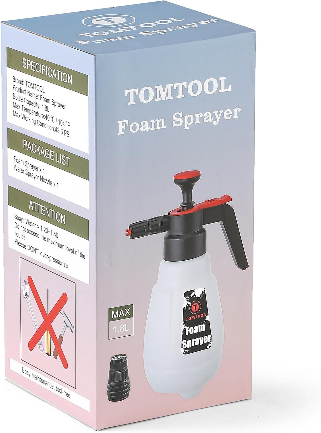Foam Sprayer, Foaming Pump Blaster Hand Pressure Snow Foam Cannon Blaster | Hand Pressurized Soap Sprayer Pump, Manual