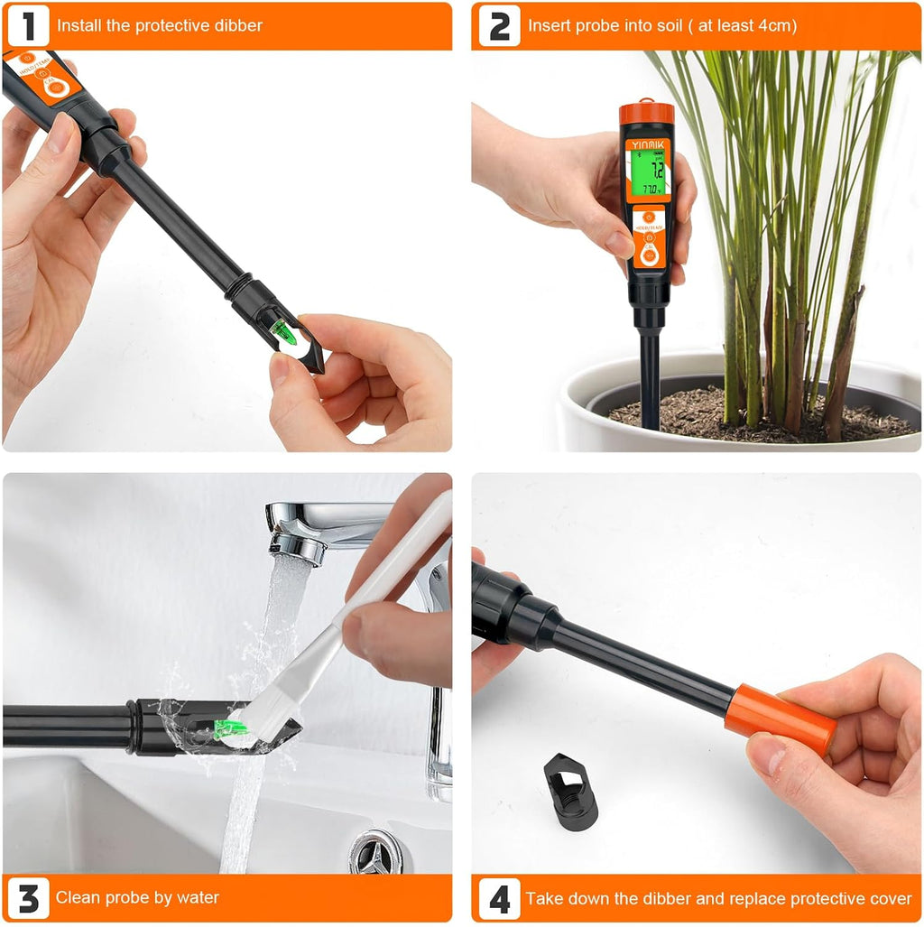 Digital pH Meter for Soil, YINMIK Soil pH Tester for Potted Plants | Professional pH Reader for Soil and Water,Soil pH