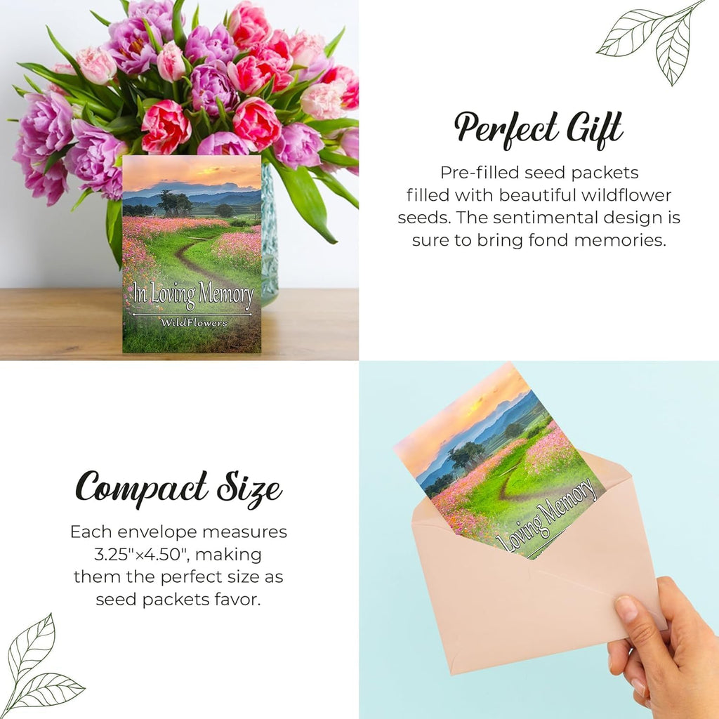 25 Wildflower Seed Packets - Celebration of Life Decorations - Funeral Favors - Memorial - Wild Flower Seeds Throw and
