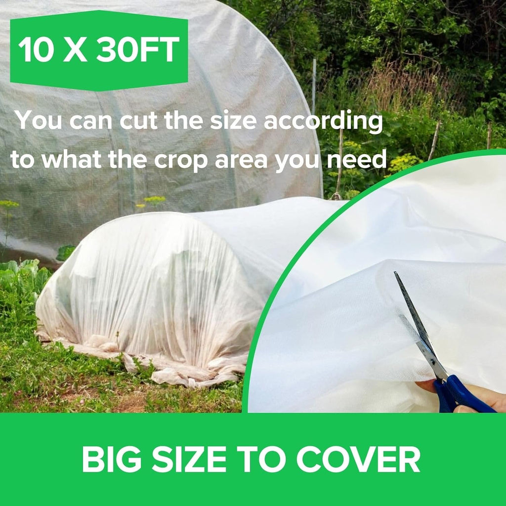 BeGrit Greenhouse Hoops Grow Tunnel 6 Sets of 8FT Long Garden Hoops with Plant Covers Freeze Protection Kit 10Ft x 30Ft