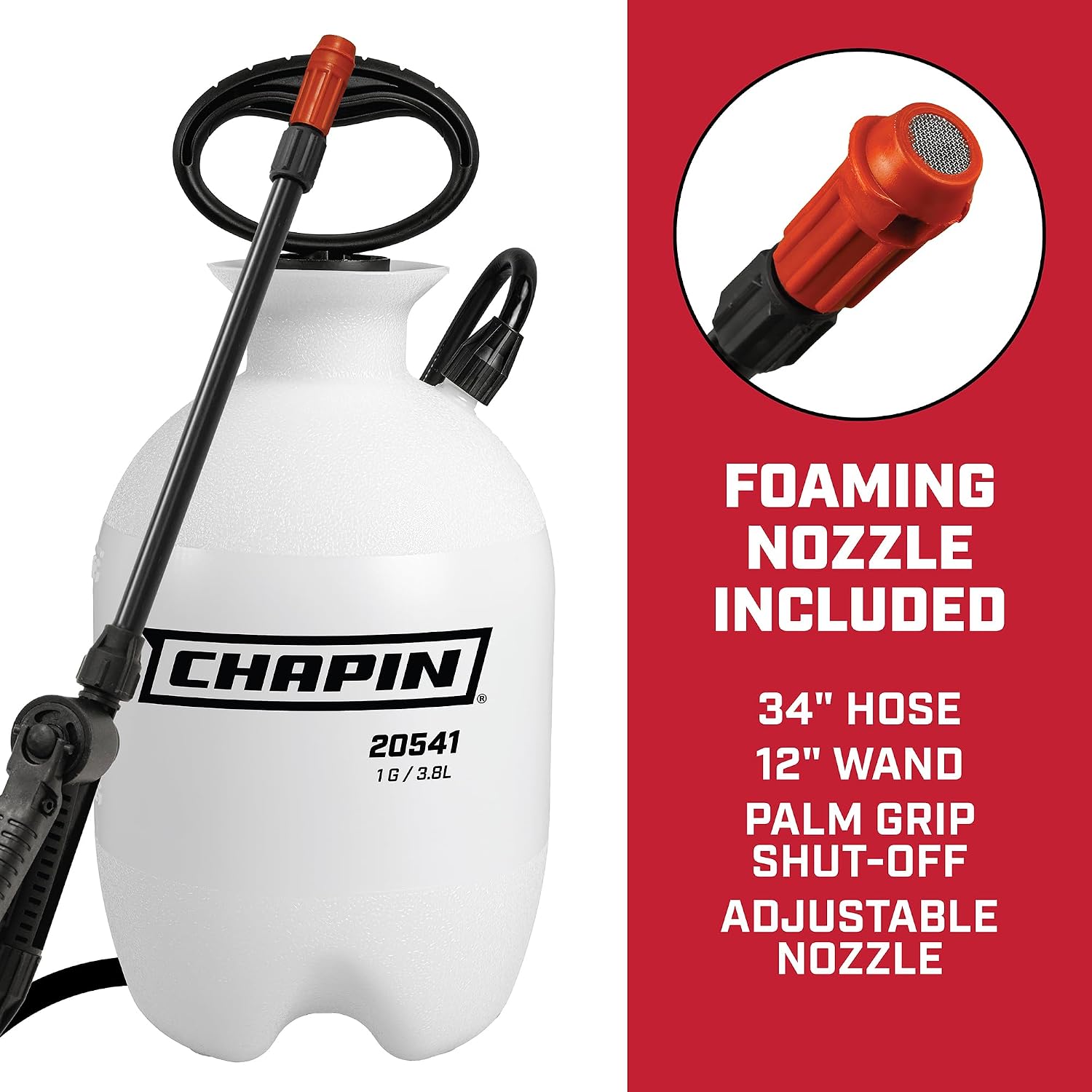 Chapin 1-Gallon Foaming Sprayer, Precise Coverage | Translucent poly tank; foaming spray improves accuracy and reduces