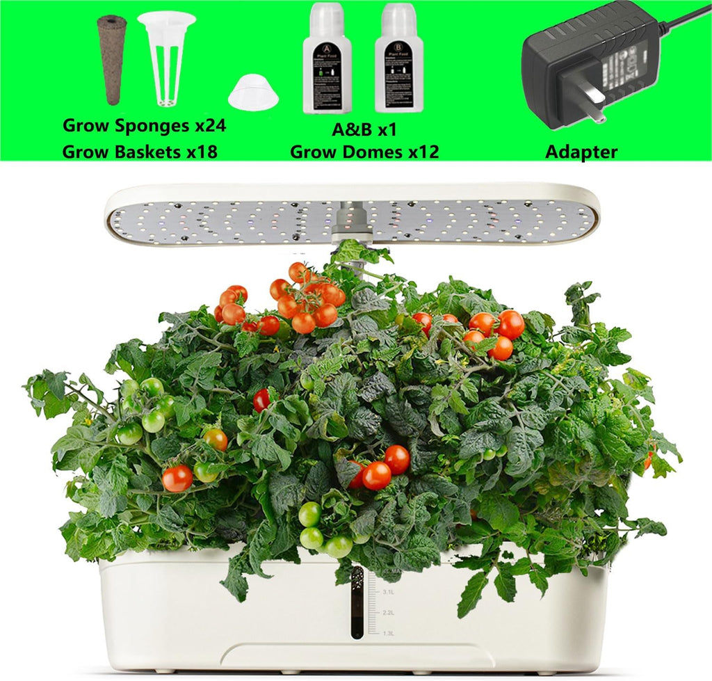 Hydroponics Growing System Kit 12 Pods Indoor Herb Garden with Grow Light | Hydrophonic Planter with Automatic Timer