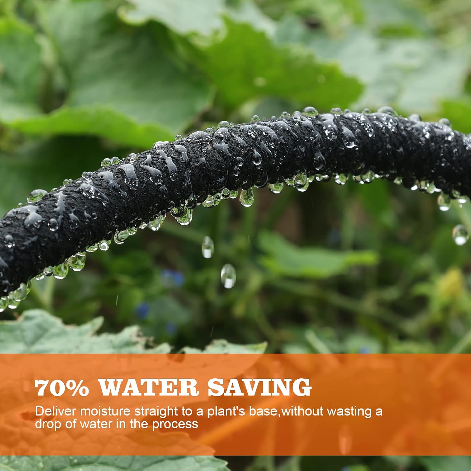 Soaker Hose 100 FT for Garden with 5/8" Diameter Irrigation Hose Save 70% of Water Solid Brass Interface Eminently