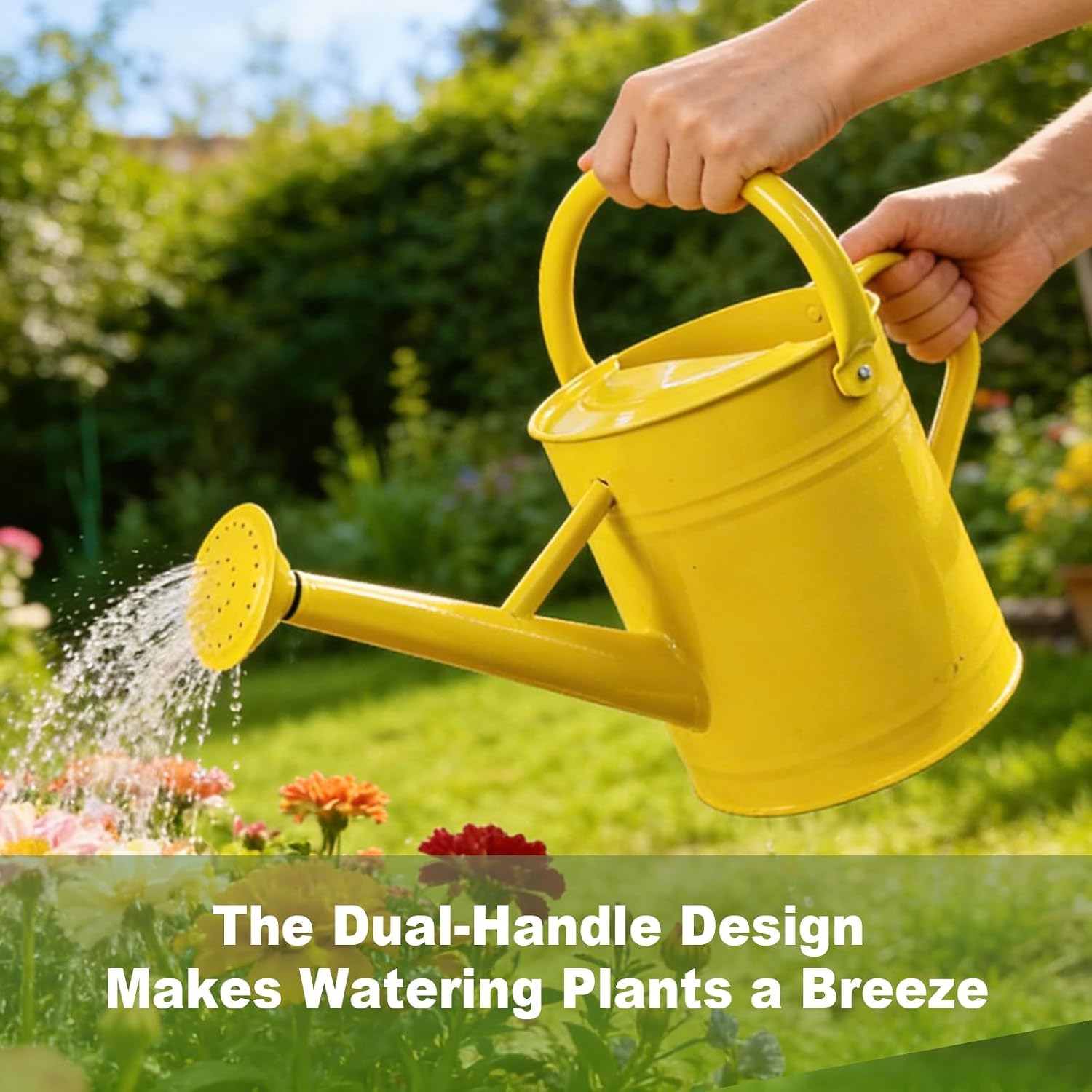 1 Gallon Metal Watering Can for Outdoor&Indoor Plants | Removable Sprinkler Head,Made of Premium Galvanized