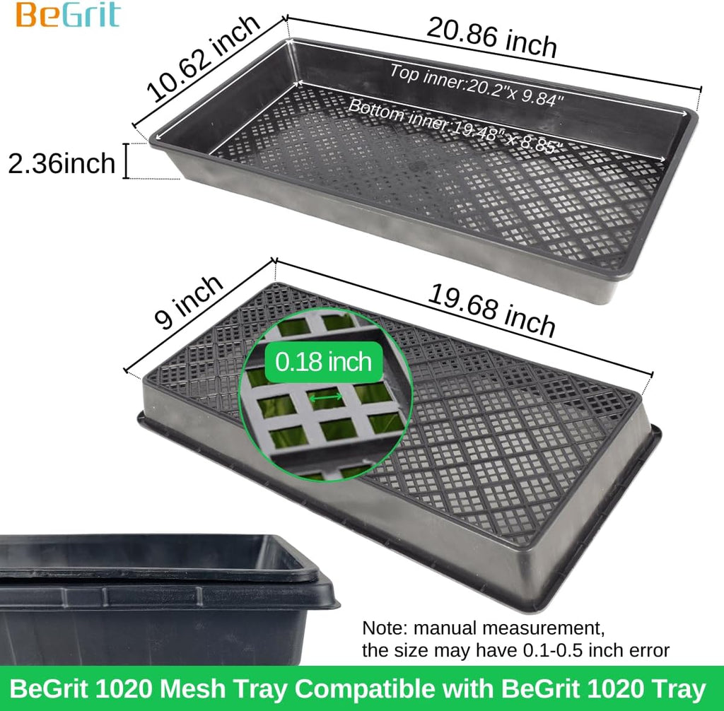 BeGrit 1020 Mesh Bottom Trays with Holes for Seed Starting Germination