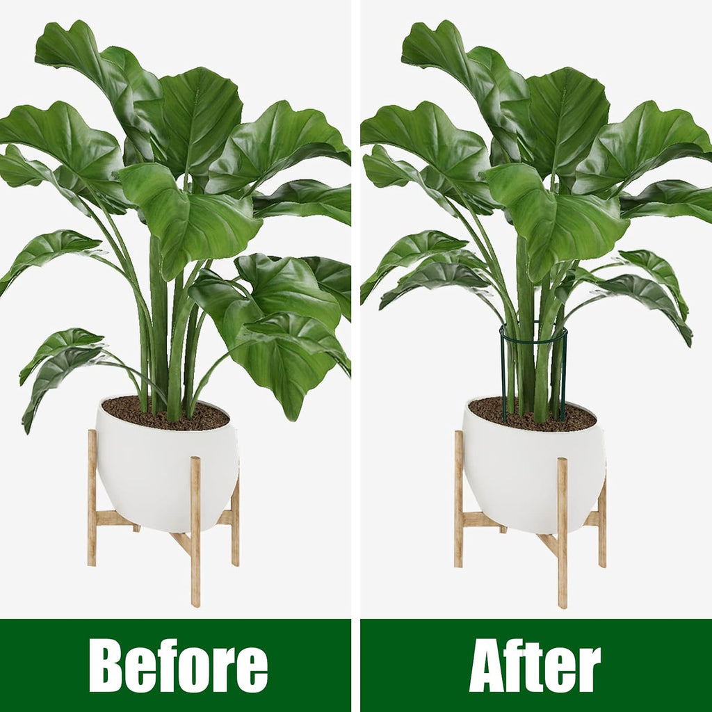 12 Pack Plant Support Stakes, Peony Cages and Supports, Metal Garden Plant Stake(10" Wide x 16" High) Green Half Round