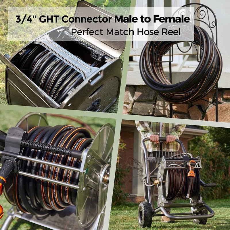 Giraffe Tools Garden Hose 5/8", 30ft Lightweight Hybrid Hose | Custom Length, Heavy Duty, No Kink, Flexible, Rubber