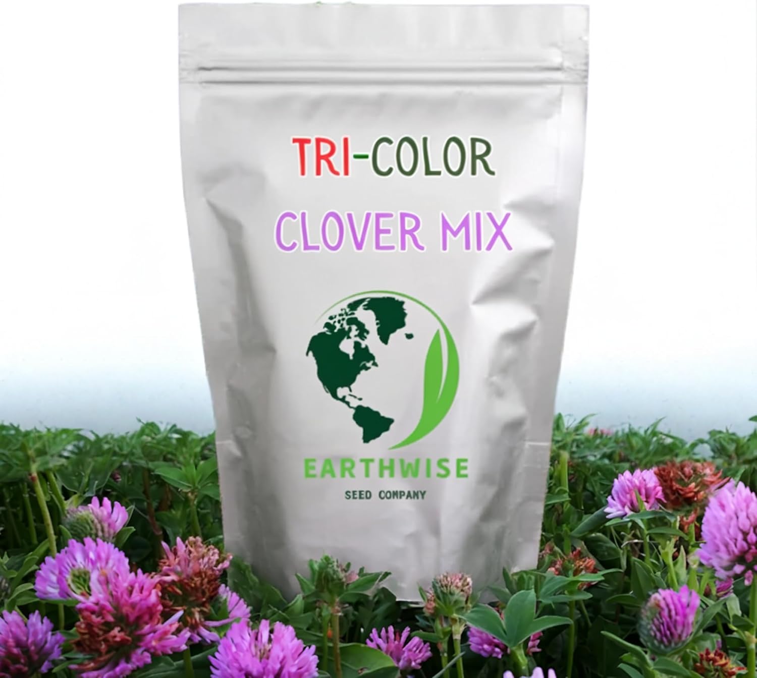 Earthwise Tri-Clover Alternative Lawn Seed - 5 lb, 10,000 sq ft | White Dutch, Crimson Red Clover, Non-GMO Seed, No